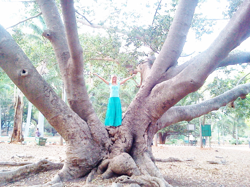Sabrina DiAngelo auf einem Baum